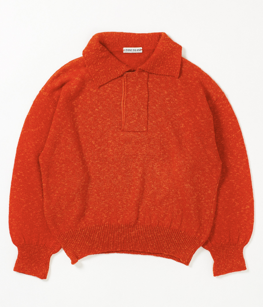 80's STONE ISLAND Polo Button Wool Sweater - Fresh Service