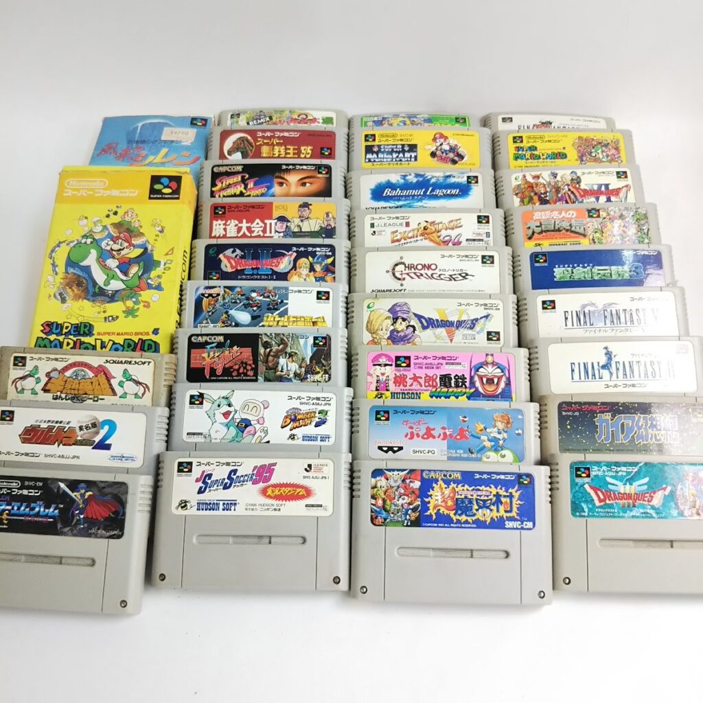 大量まとめて82本スーパーファミコンSFCカセットソフト箱説明書