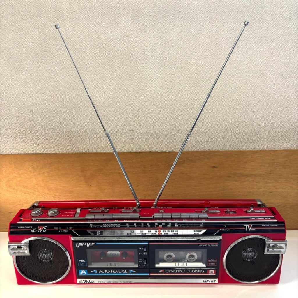 Victor ビクター RC-W5 ダブルラジカセ オーディオ機器 レッド※動作