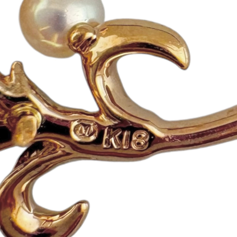 MIKIMOTO ミキモト ブローチ 18金 K18イエローゴールド パール