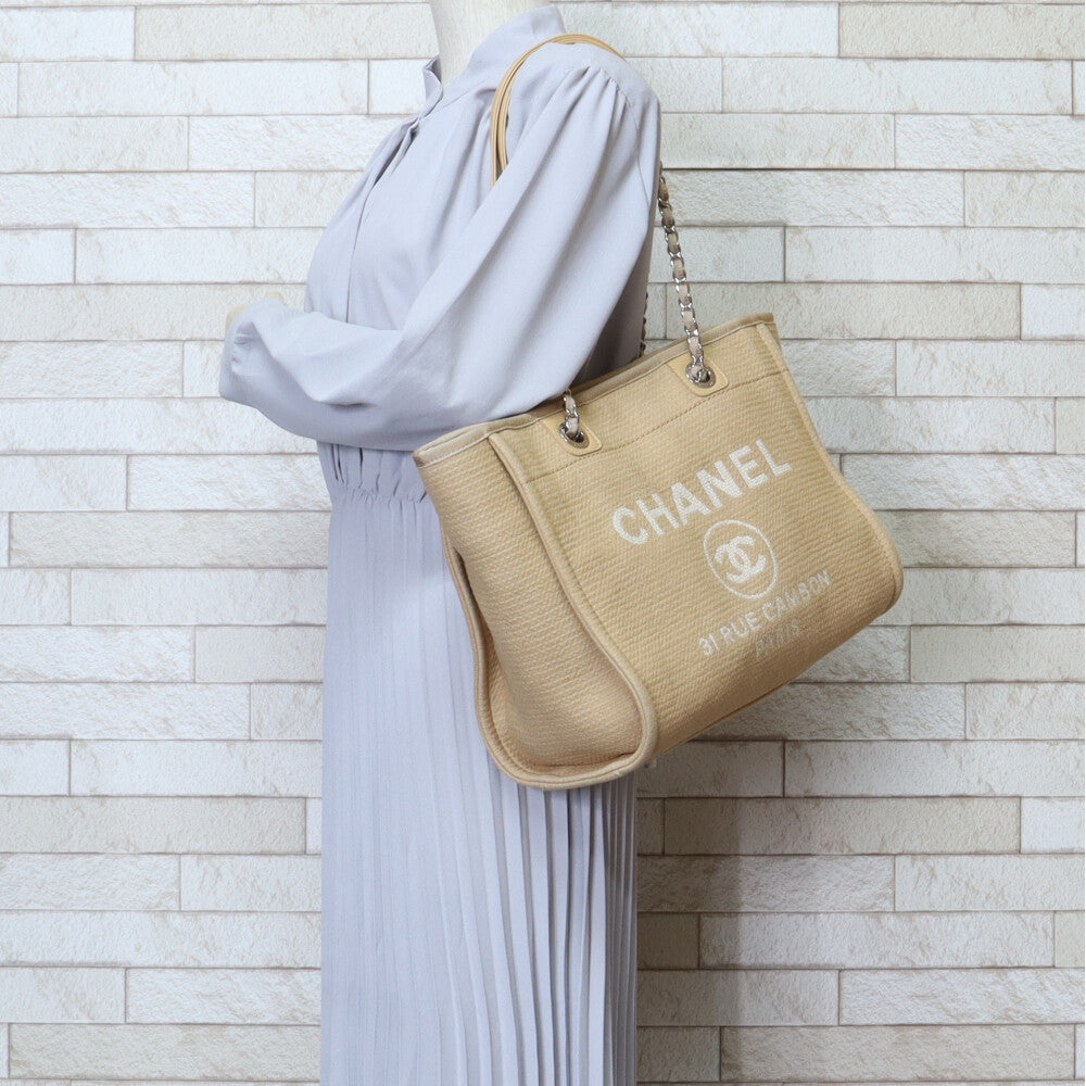 シャネル MM ドーヴィル トートバッグ シャネル キャンバス ベージュ