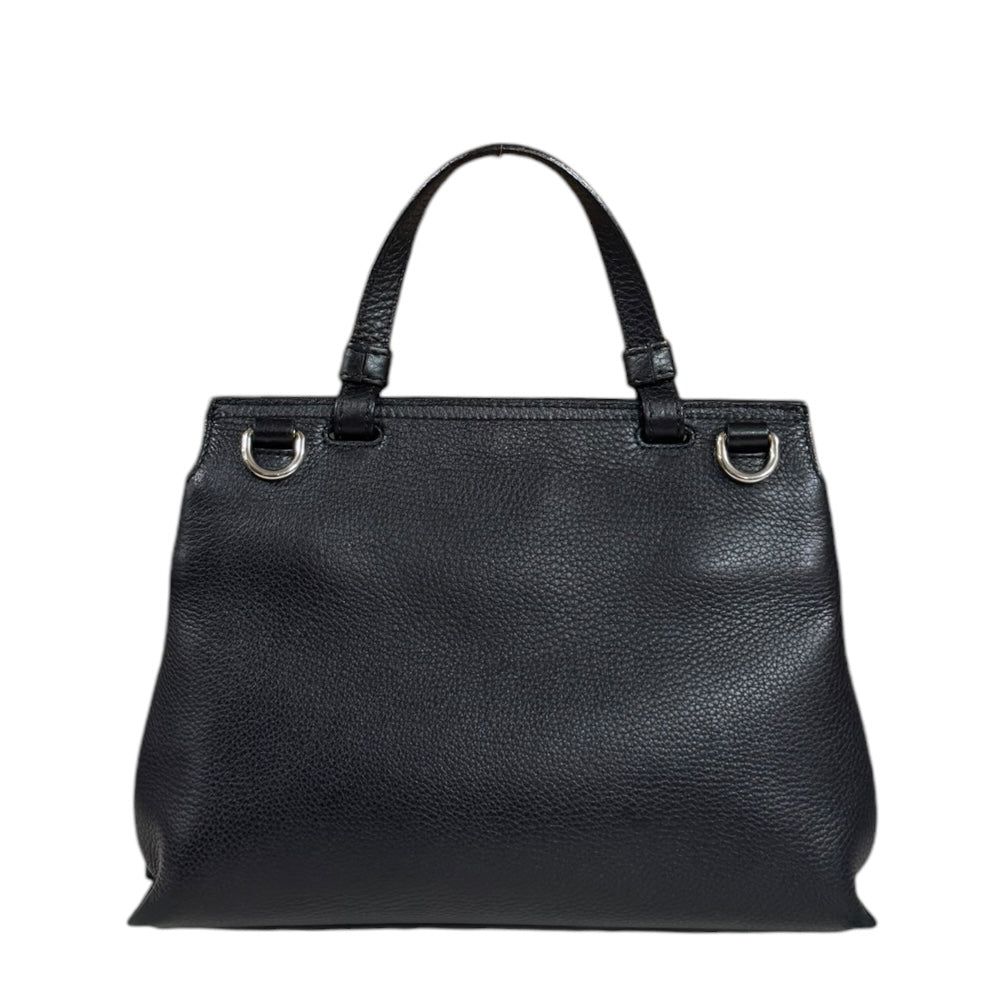 GUCCI グッチ デイリー バンブー ショルダーバッグ レザー ブラック