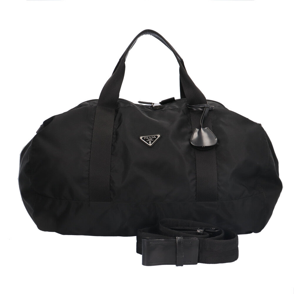 PRADA プラダ ボストンバッグ ナイロン ブラック ユニセックス 中古