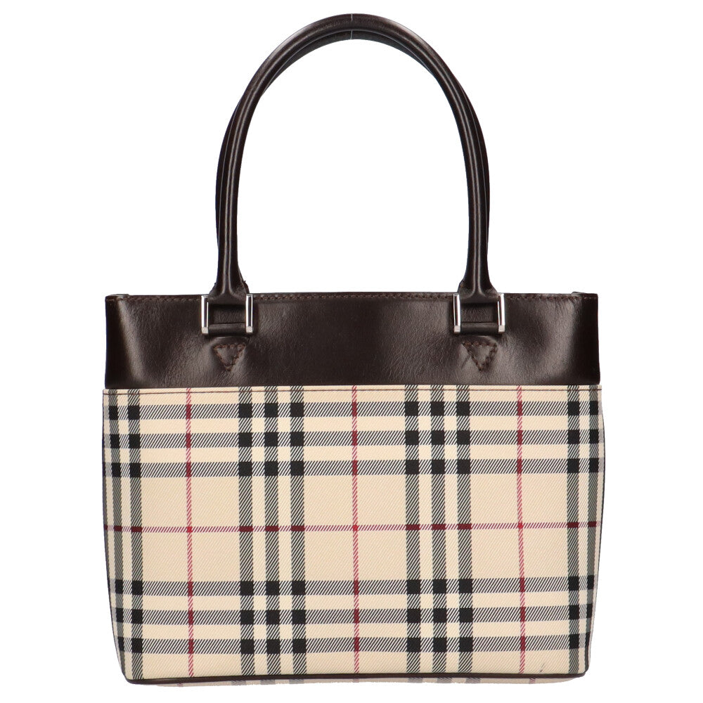バーバリー BURBERRY ノバチェック ハンドバッグ キャンバス ベージュ