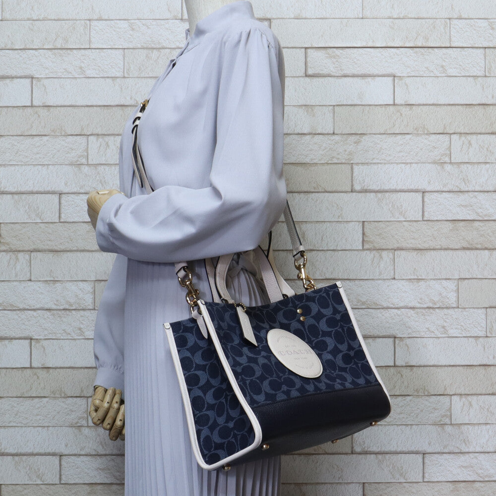 COACH Signature Shoulder Bag Denim Navy Women's Used – 【公式