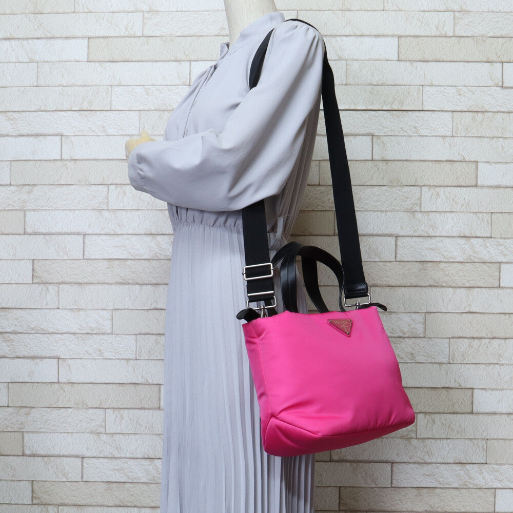 PRADA プラダ ショルダーバッグ ナイロン ピンク レディース 中古