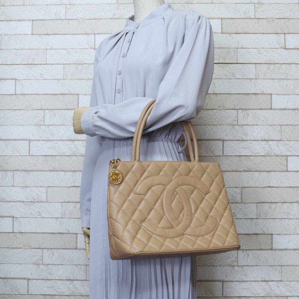 CHANEL シャネル 復刻トート トートバッグ キャビアスキン ベージュ