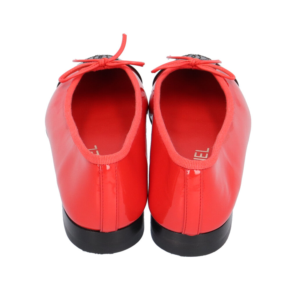 CHANEL シャネル ココマーク バレエシューズ エナメル レディース 中古