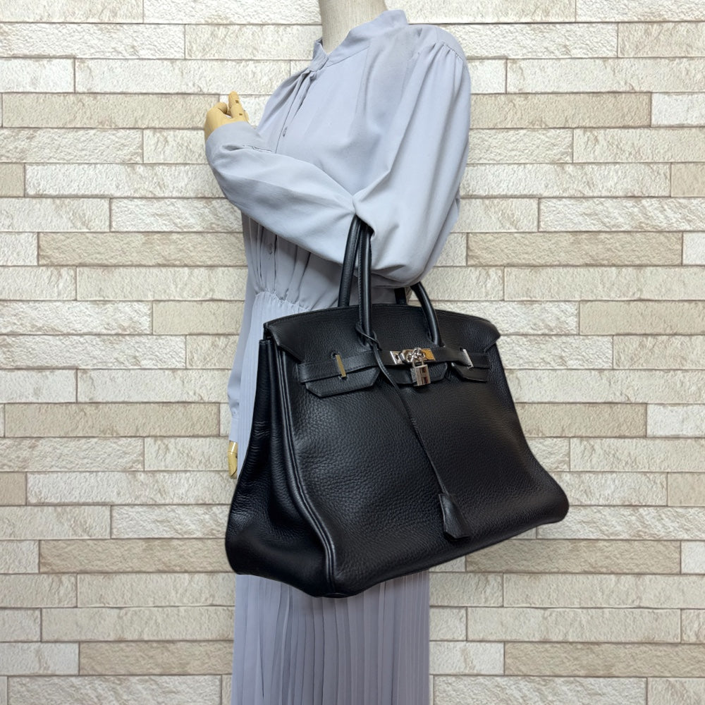 HERMES エルメス バーキン35 ハンドバッグ レザー ブラック レディース