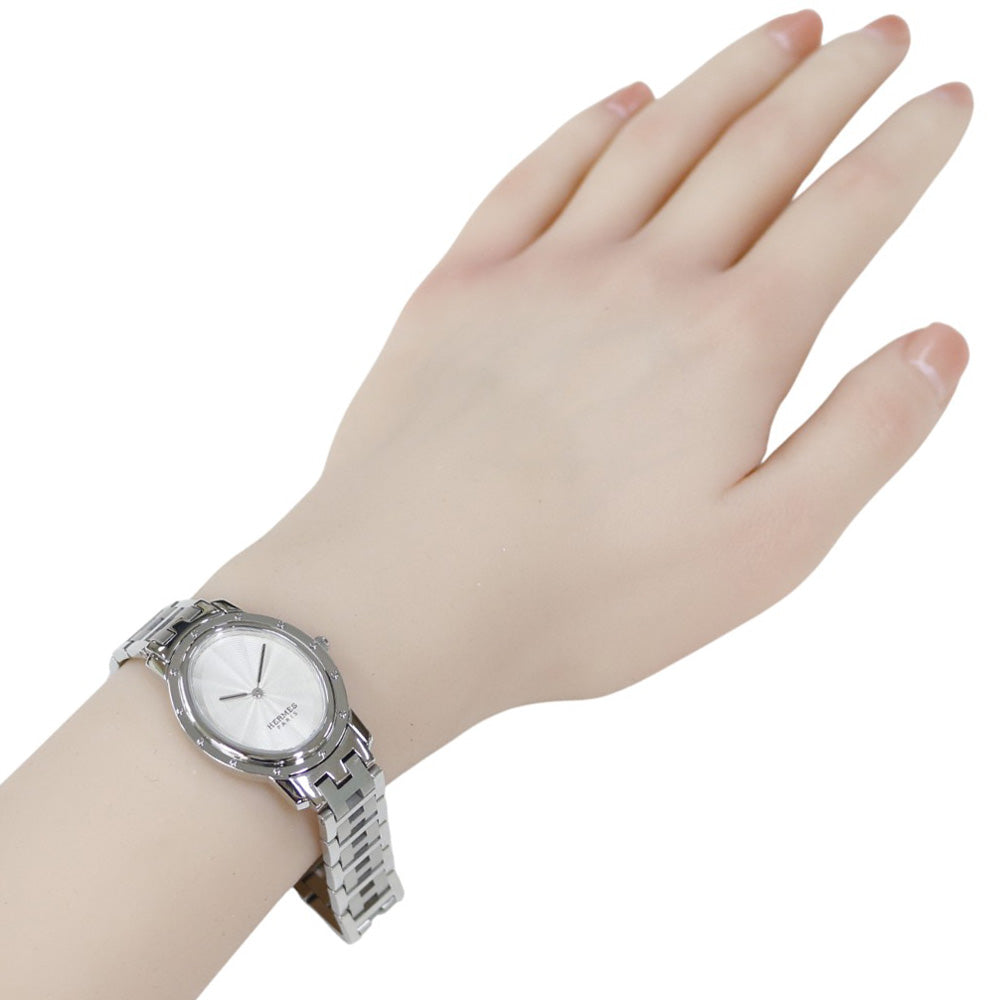 HERMES エルメス クリッパー オーバル 腕時計 ステンレススチール C01