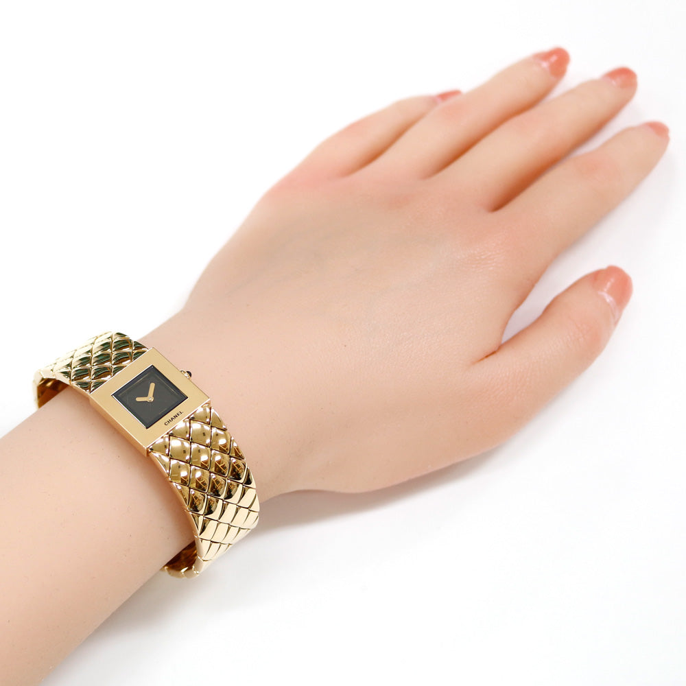 シャネル マトラッセ 腕時計 18金 K18イエローゴールド クオーツ