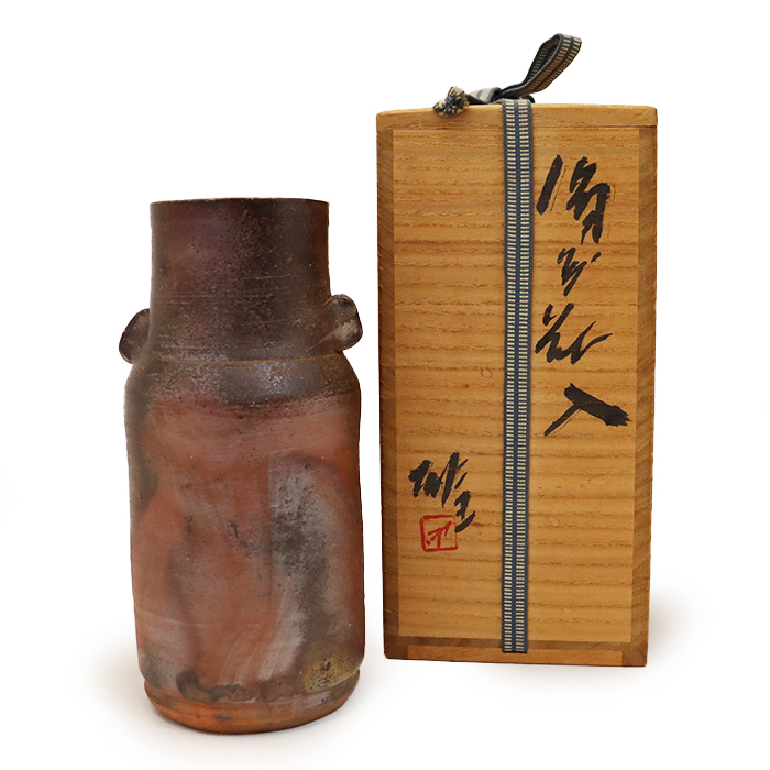 藤原雄(ふじわらゆう) 備前焼 花入 花瓶 共箱付き ブラウン｜Reizm(リズム)