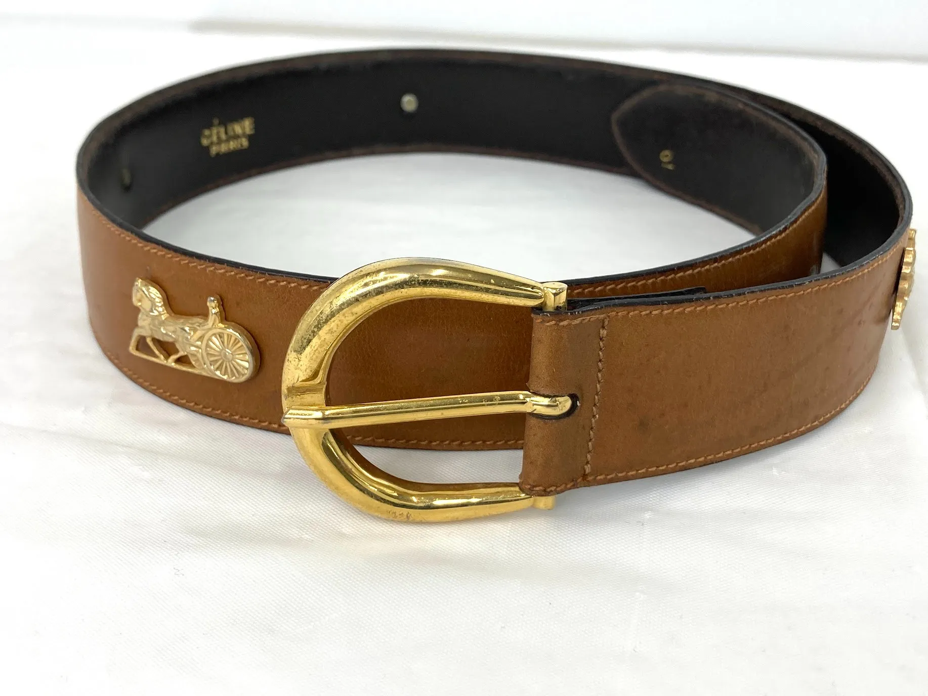 CELINE／セリーヌ 馬車エンブレム レザーベルト 修理実績【レボラボ