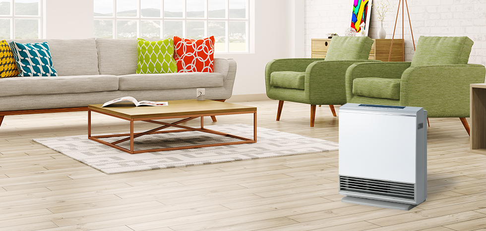 使用極小 ガスファンヒーター RHC4111 都市ガス用 ガスファンヒーター