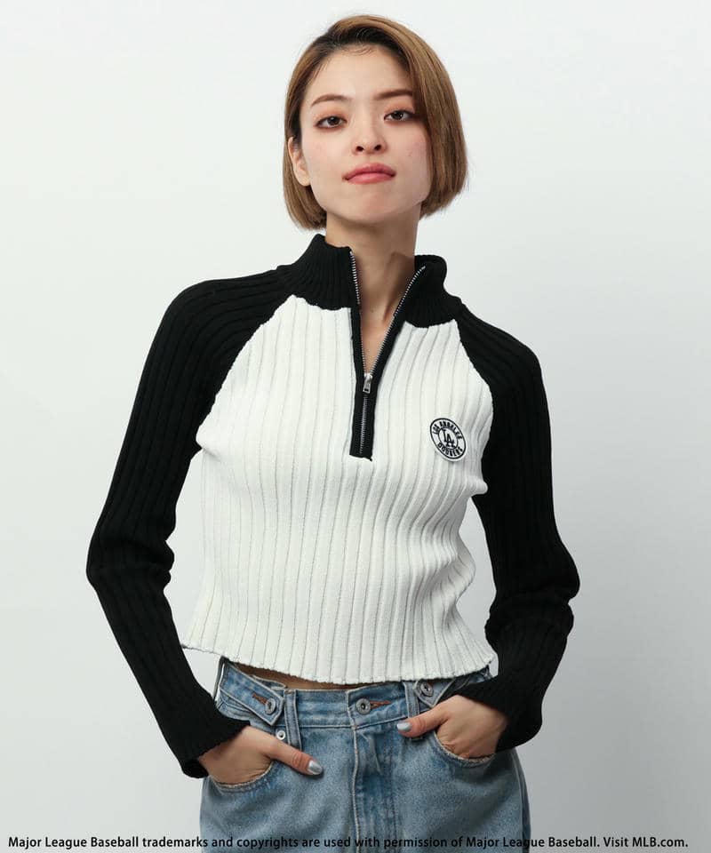 MLB】サークルロゴハーフZIPニットトップス｜BACK TO THE FIELD バック