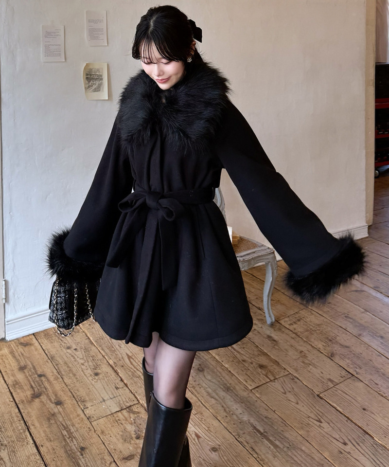 ファー付ポンチョ風コート｜ROYAL PARTY ロイヤルパーティー 商品詳細