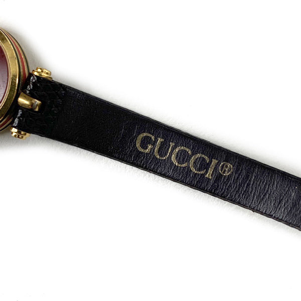 OLD Gucci サイドシェリーミニ腕時計（リザード/濃茶） – Vintage Shop