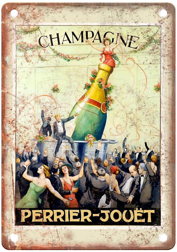 Champagne Perrier-Jouët Vintage Liquor Poster Reproduction Metal