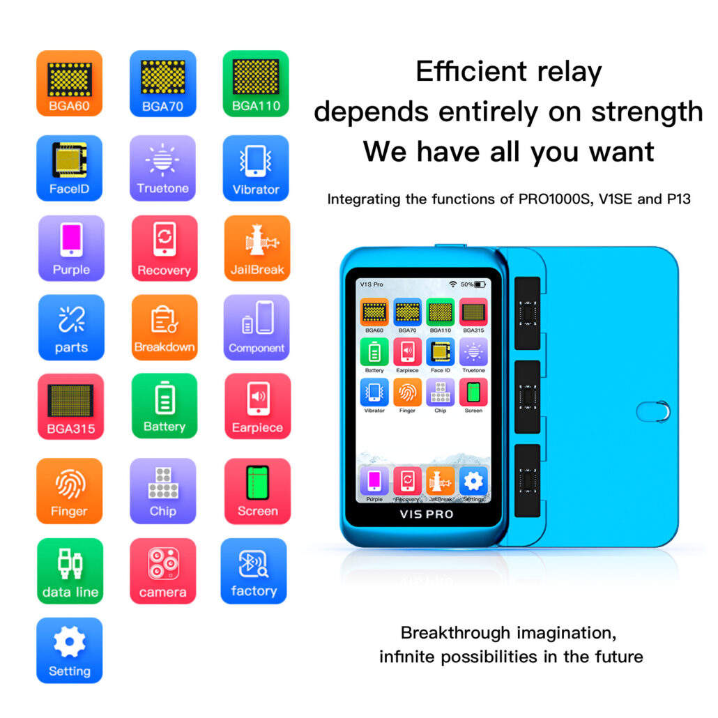 JCID JC V1S Pro İşlevli programcı Nand okuma ve yazma mor ekran