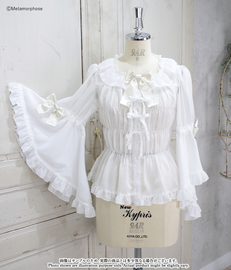 スクエアあきロング姫袖ブラウス | metamorphose temps de fille