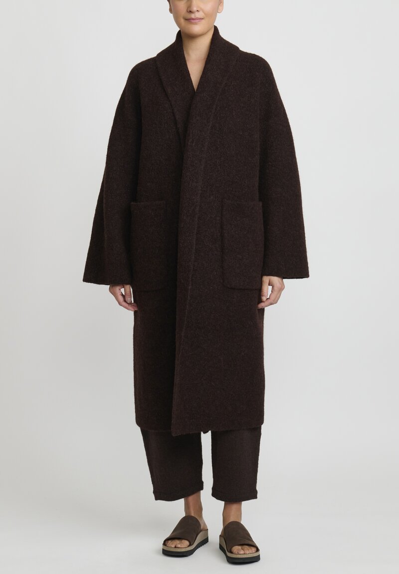 Lauren Manoogian Double Face Long Coat in Soil Brown | Santa Fe