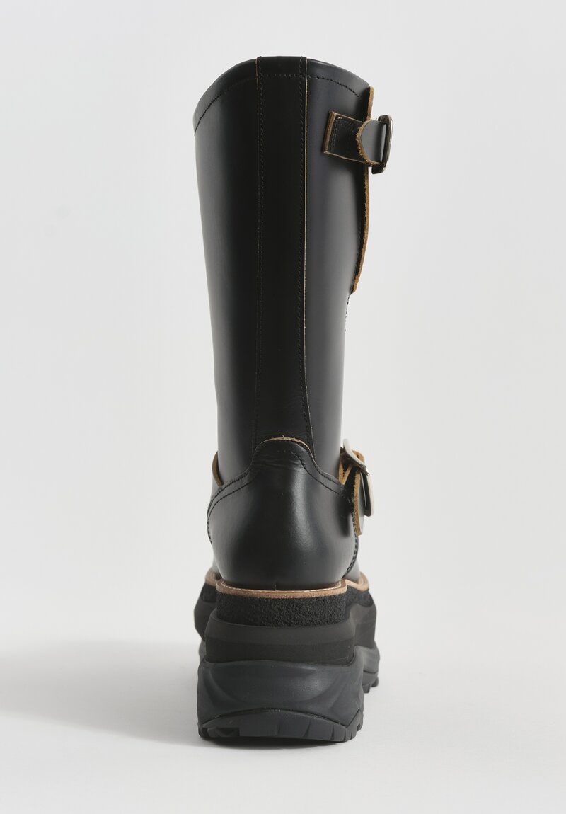 Sacai Buckled Engineer Boots in Black | Santa Fe Dry Goods