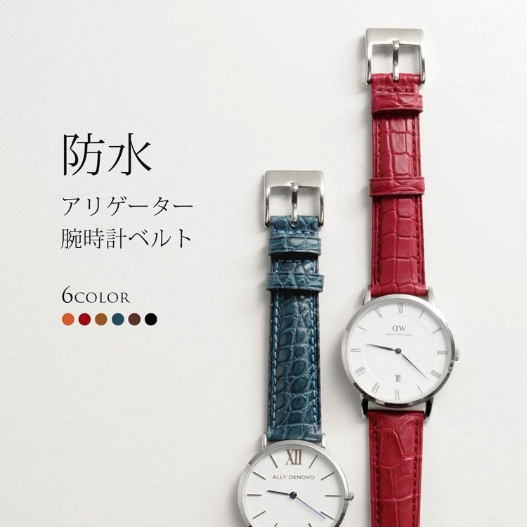 腕時計 付け替え用 ベルト 本革 メンズ アリゲーター 鰐皮 22mm