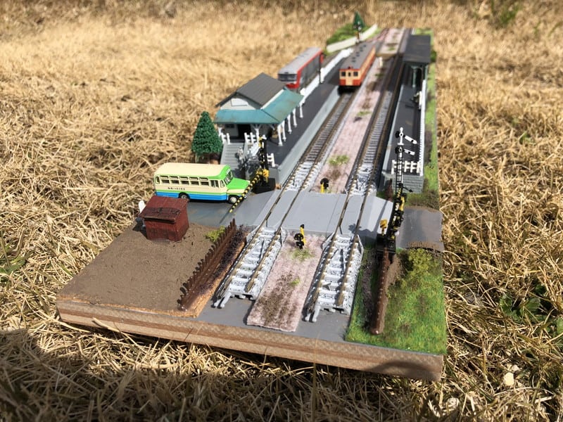 ローカル駅常設工事6(完成) お手軽レイアウト・簡単ジオラマ【Nゲージ