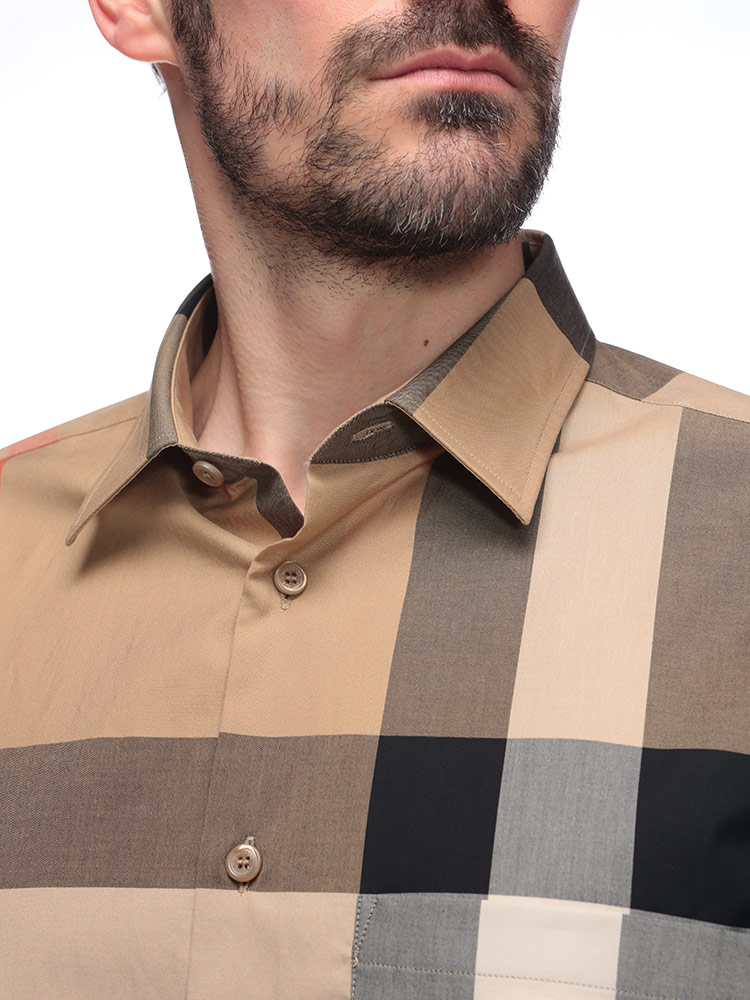 BURBERRY (バーバリー) 綿100％ チェック柄 長袖 シャツ BB8071445