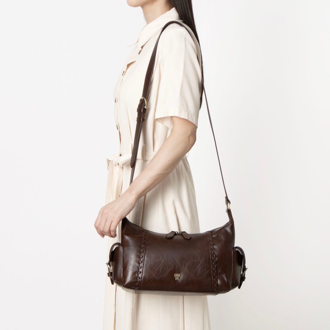 アナスイ ANNA SUI ジーナ ショルダーバッグ （ブラウン） -人気