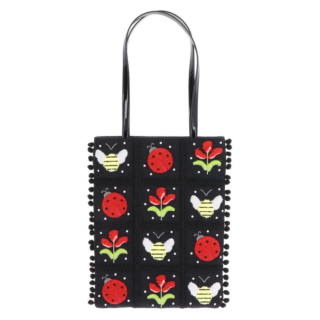 ANNA SUI ディア トートバッグ ブラック -人気ブランドのバッグ、財布