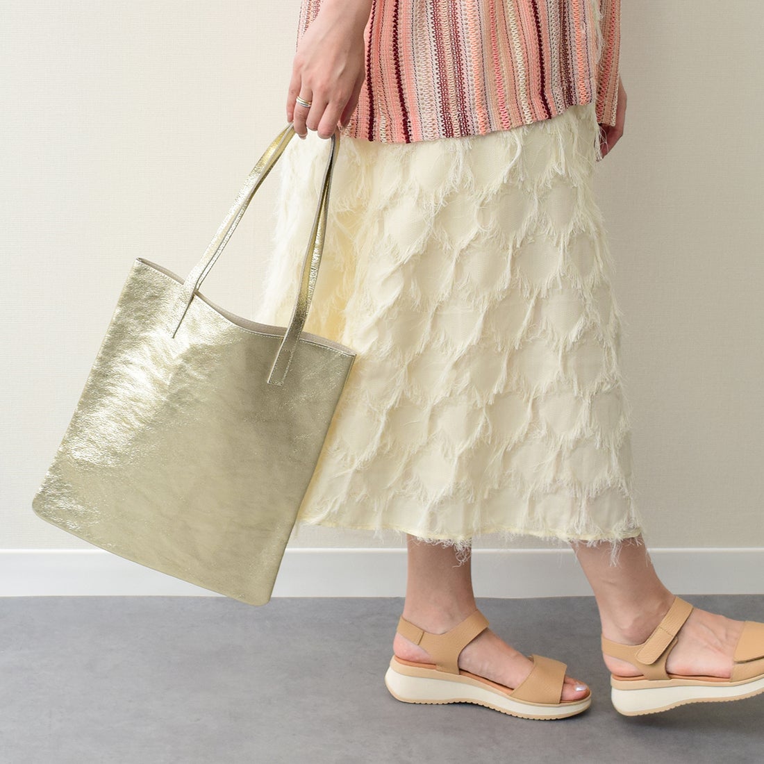 アンドレアカルドネ Andrea Cardone 縦長レザービッグトートバッグ