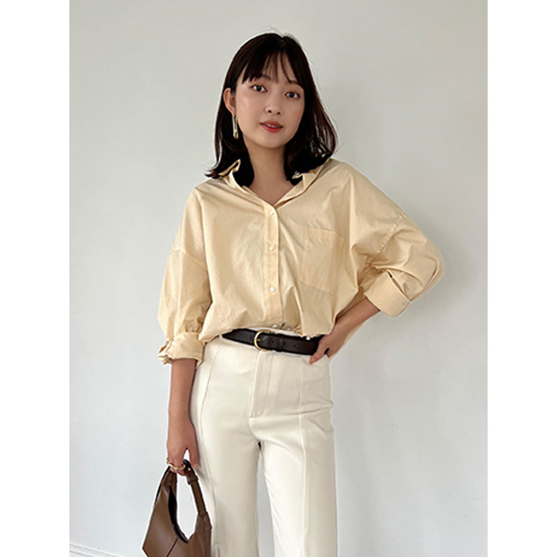 アニュアンス anuans スタンダードシャツ （YELLOW） - ファッション