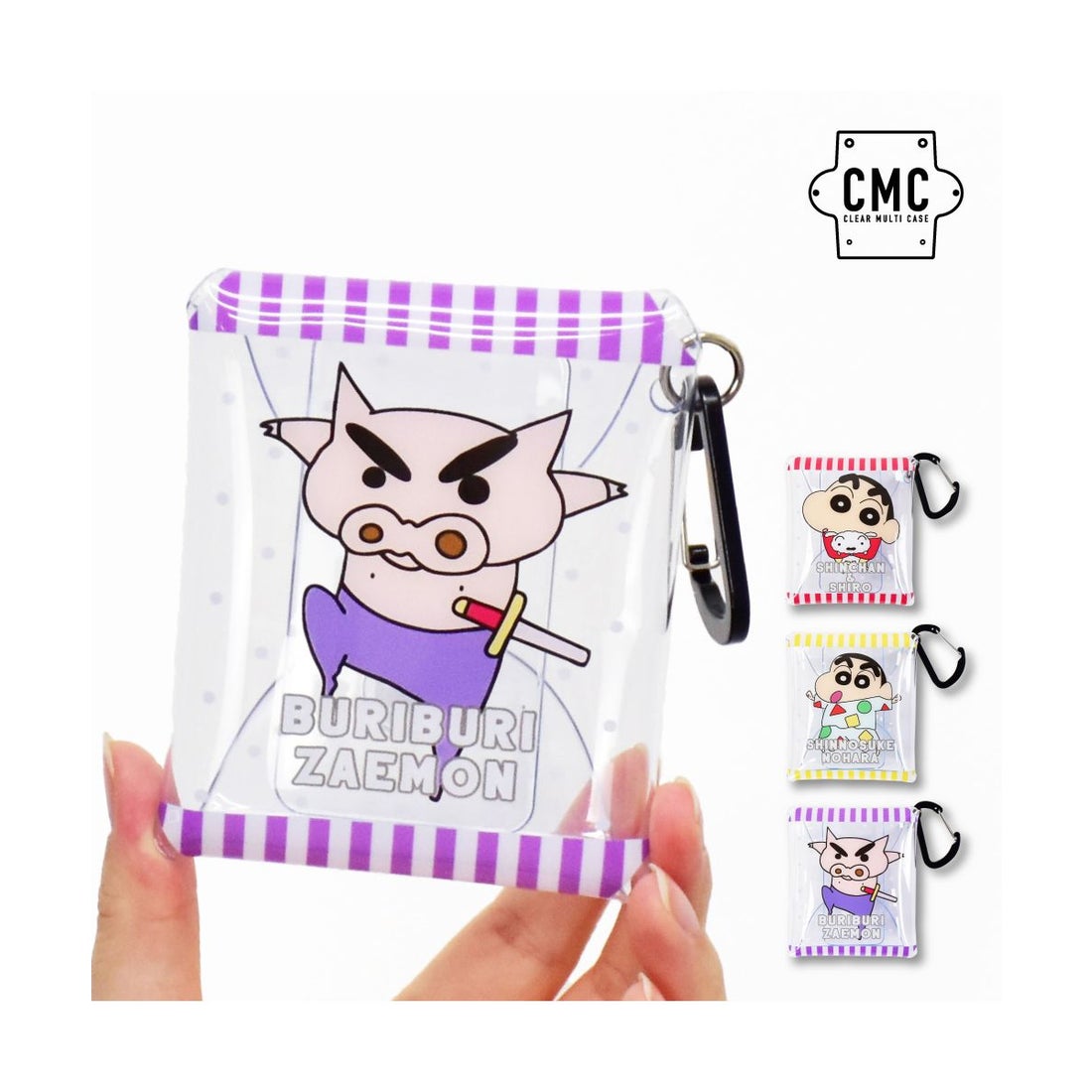 RUNNER クレヨンしんちゃん クリアポーチ カラビナ付き クリアマルチ
