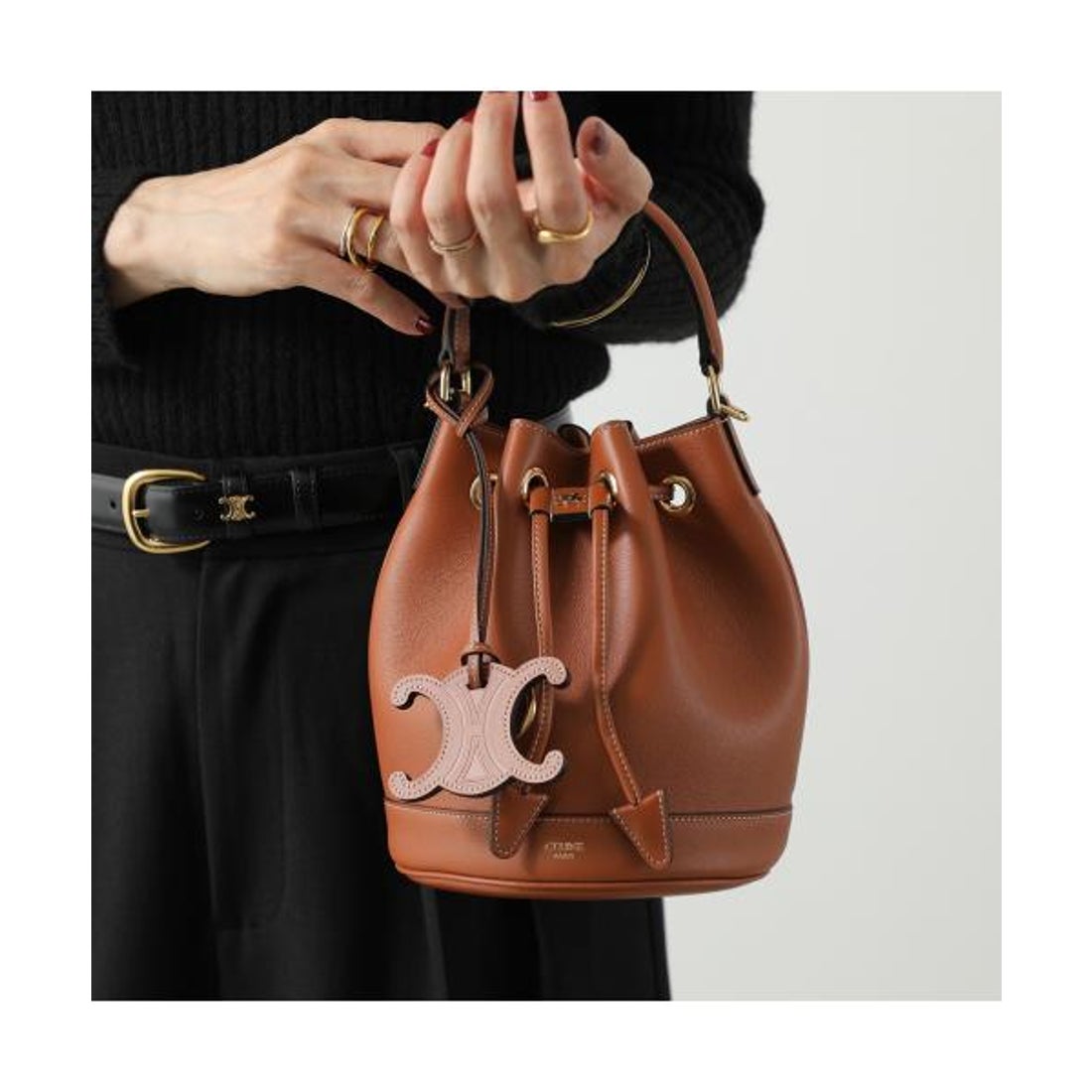 セリーヌ CELINE CELINE キーリング TRIOMPHE 49I473DSDレザー （04LU