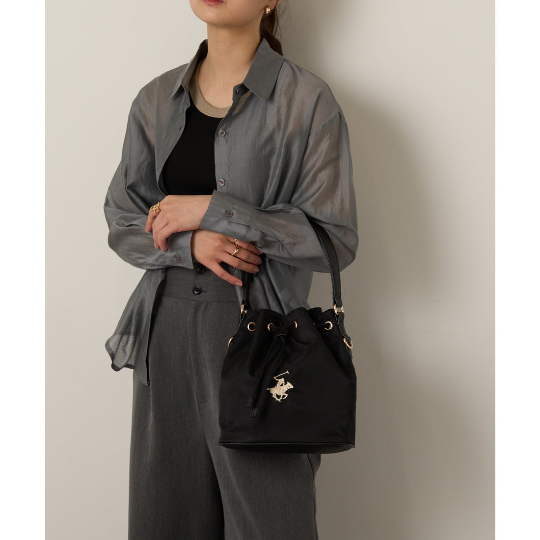 ビバリーヒルズポロクラブ BEVERLY HILLS POLO CLUB ナイロン巾着型