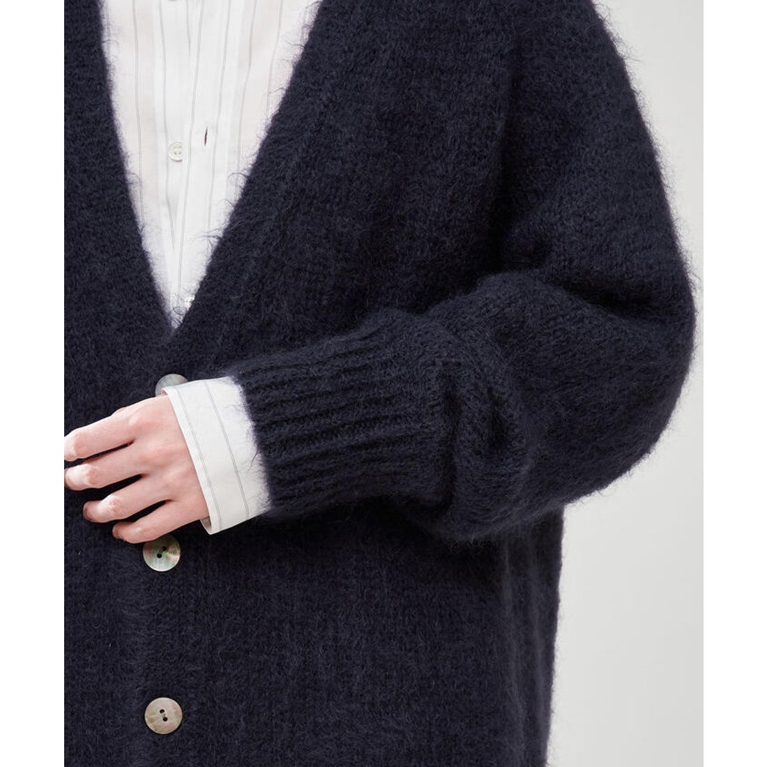 ギャルリー・ヴィー GALERIE VIE キッドモヘヤ Vネックカーディガン