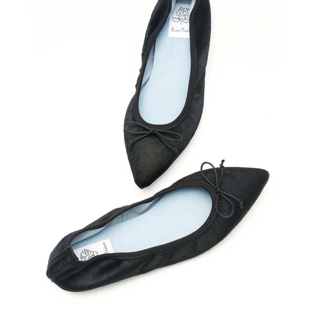 フラットバレエシューズ （ブラック ハラコレザー） -Emma Francis