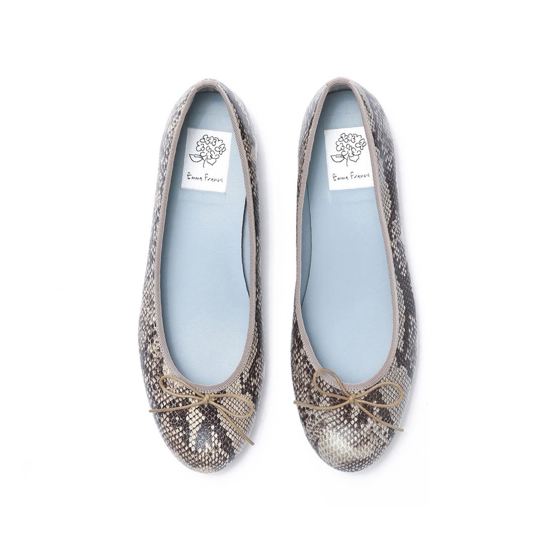 フラット バレエシューズ （パイソン柄 スムース） -Emma Francis