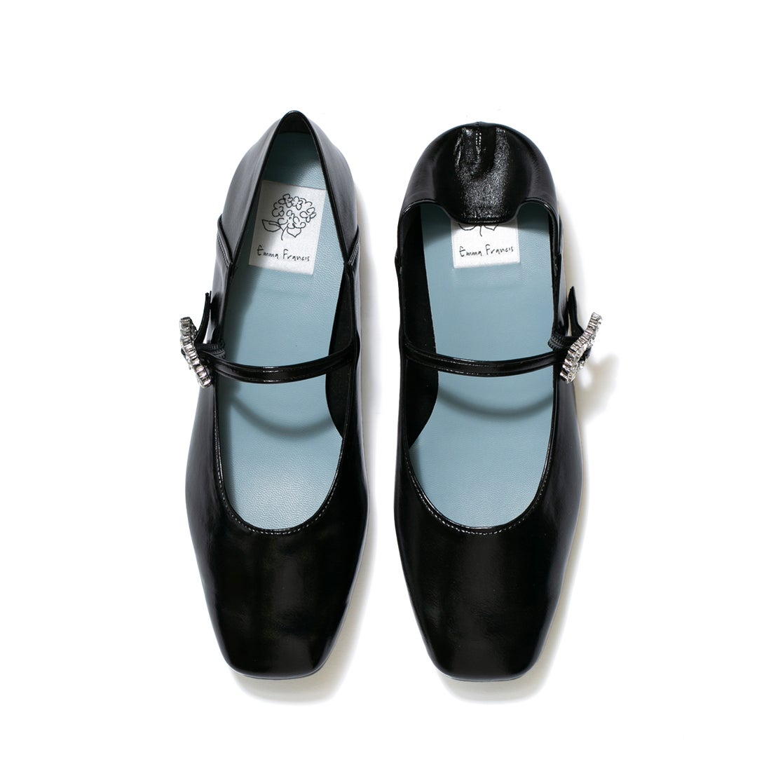 フラット ストラップ メリージェーン （ブラック マイラー） -Emma