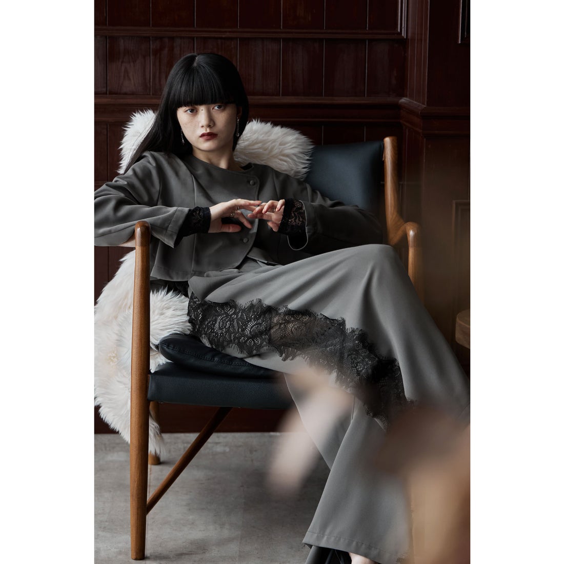 エトル etoll. セットアップパンツドレス アシメデザインジャケット