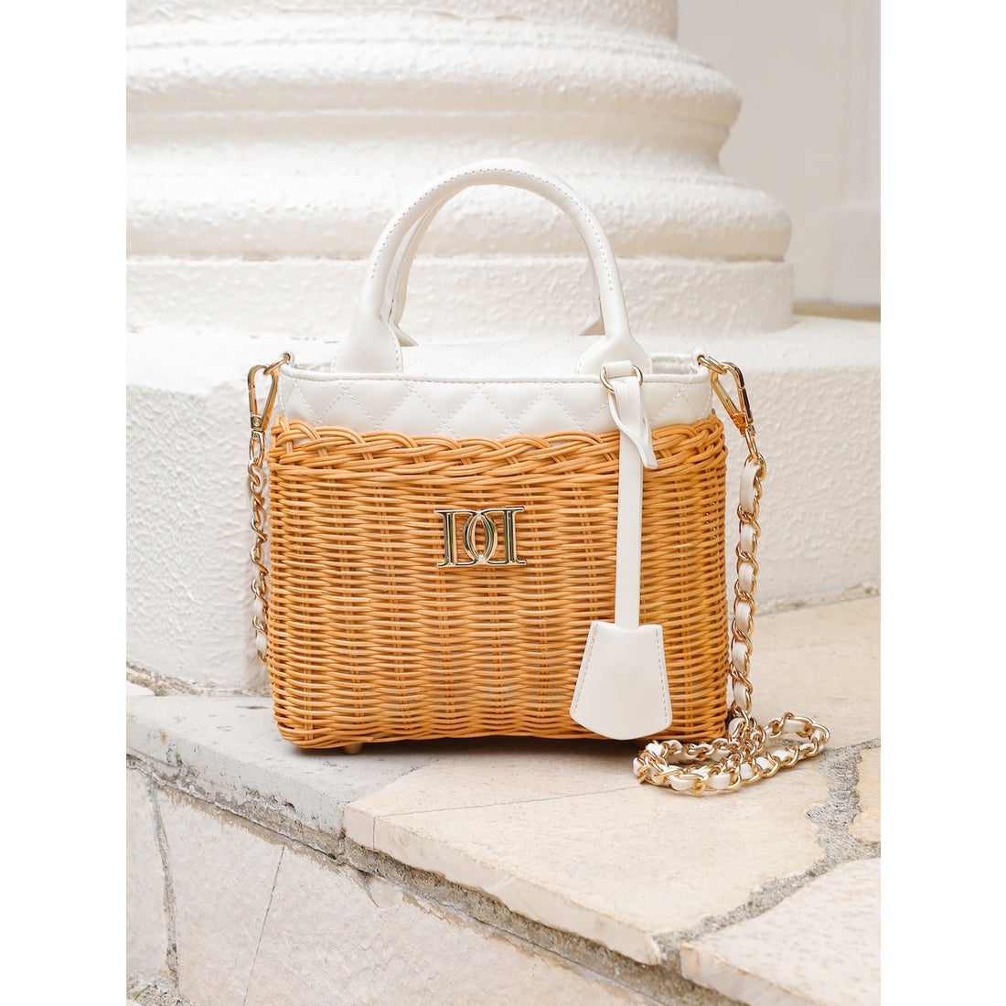 ダーリッチ Darich ラタンスクエアバッグ （BLK） - ファッション通販