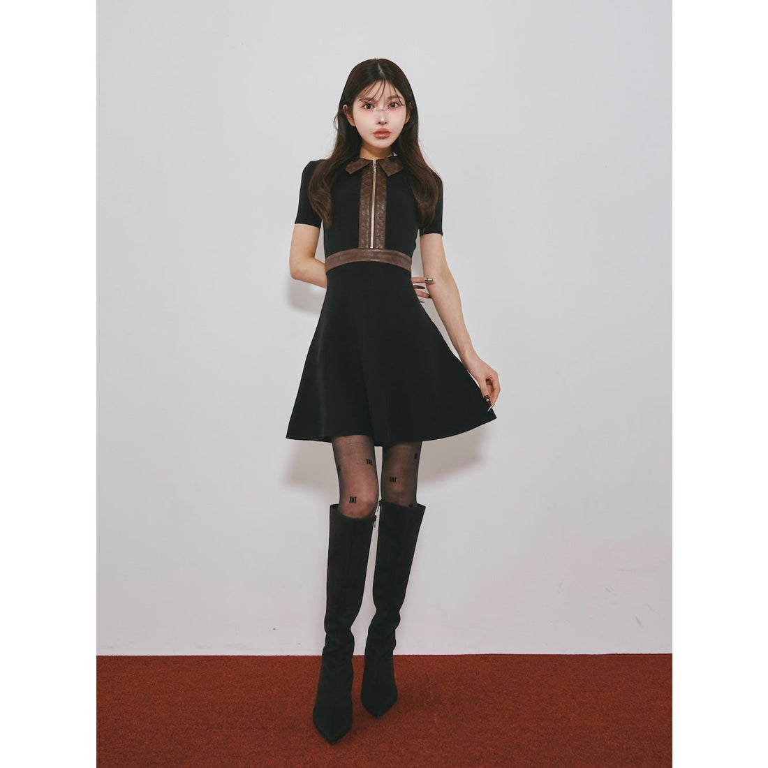 ダーリッチ Darich ポインテッドトゥスウェードロングブーツ