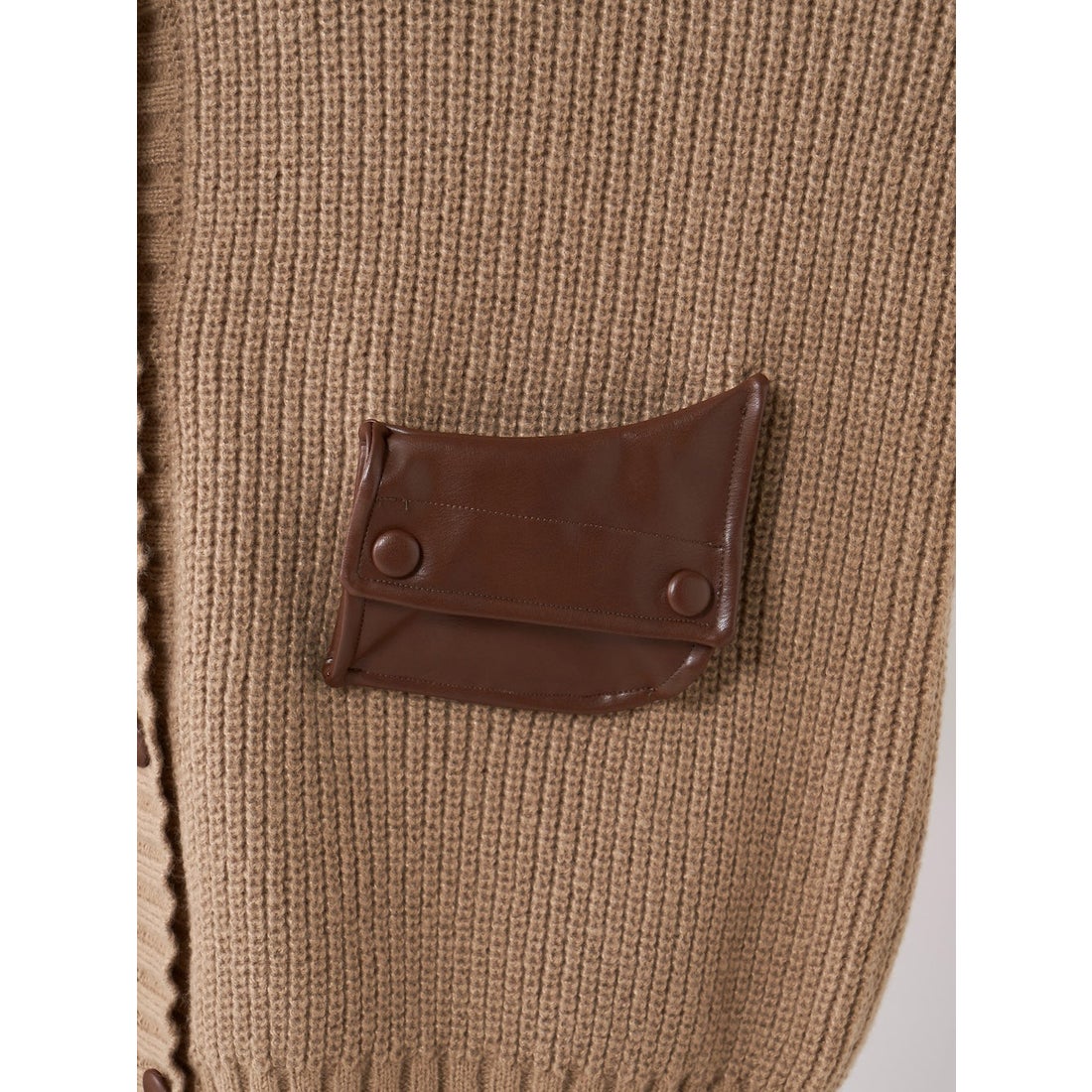 ダーリッチ Darich レザーコンビオーバーカーディガン （ピンク