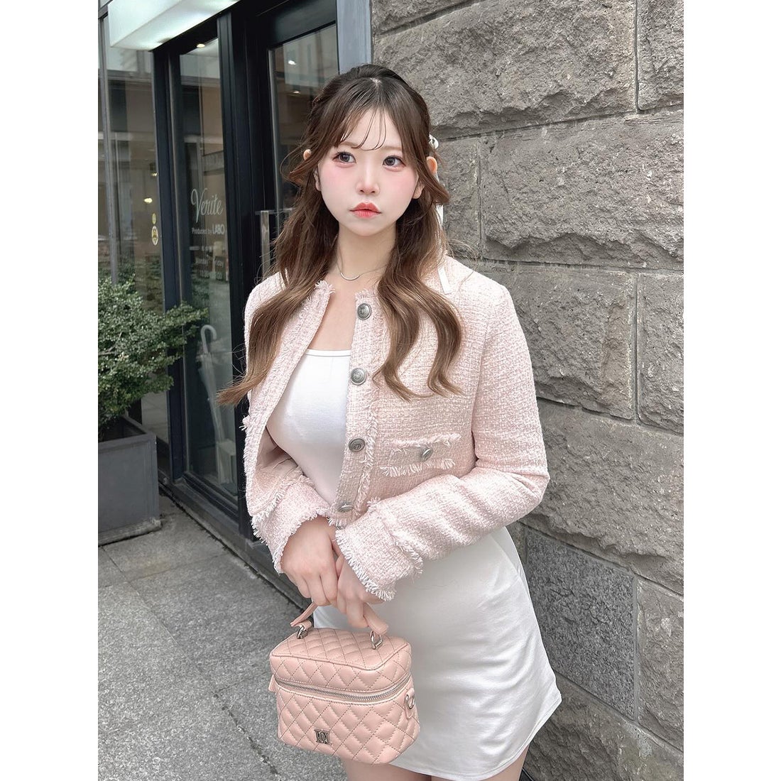 新品タグ付 ダーリッチ ダブルベルトライダースジャケット ピンク