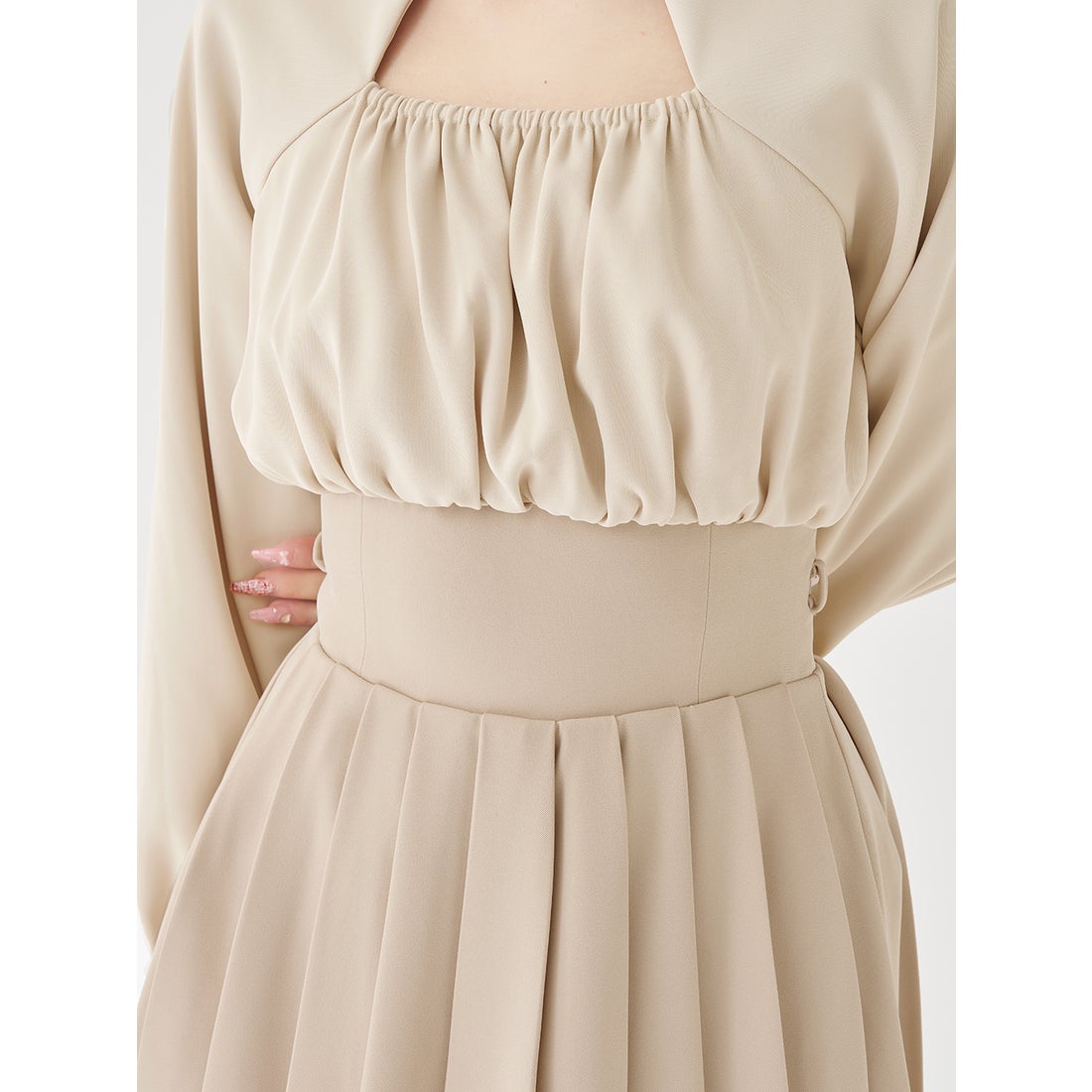 ダーリッチ Darich ドッキングコルセットプリーツミニワンピース