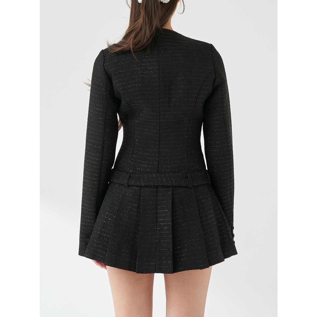 ダーリッチ Darich ボックスプリーツツイードミニワンピース