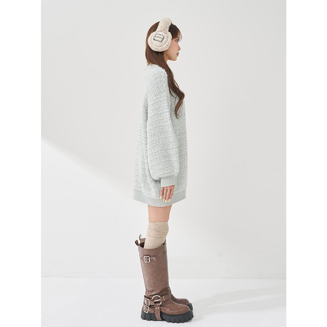 ダーリッチ Darich DDロゴツイードニットプルオーバー （ブラック