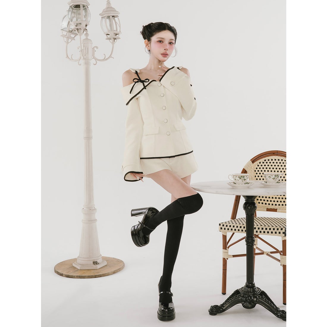 ダーリッチ Darich ボンディングツイードオフショルチュニック