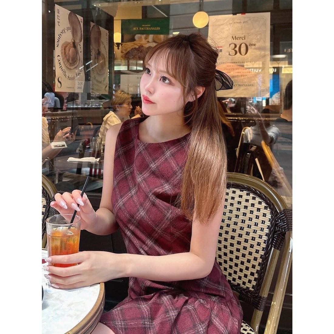 ダーリッチ Darich タータンチェックノースリミニワンピース